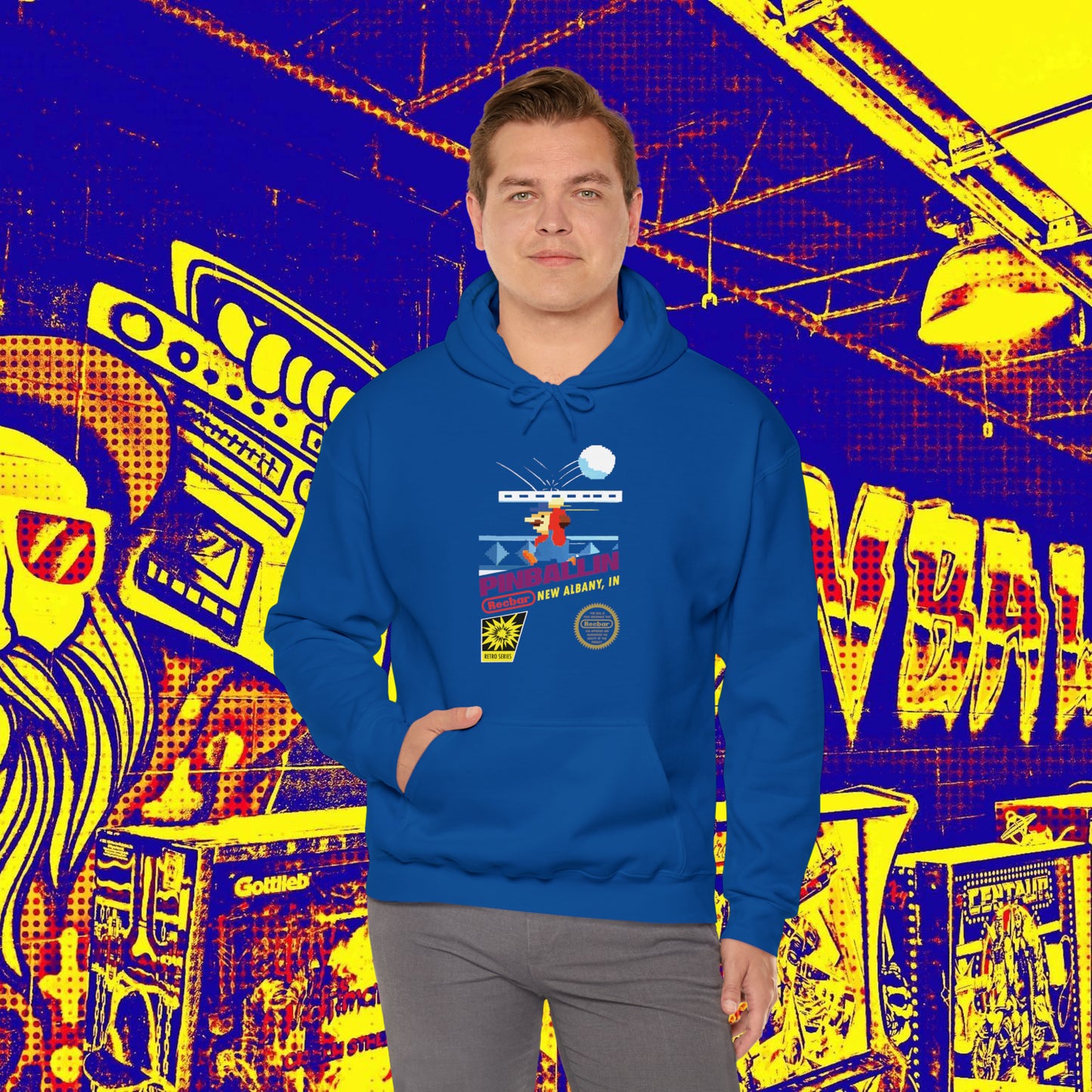 8-Bit Recbar Pinballin' New Albany Hoodie