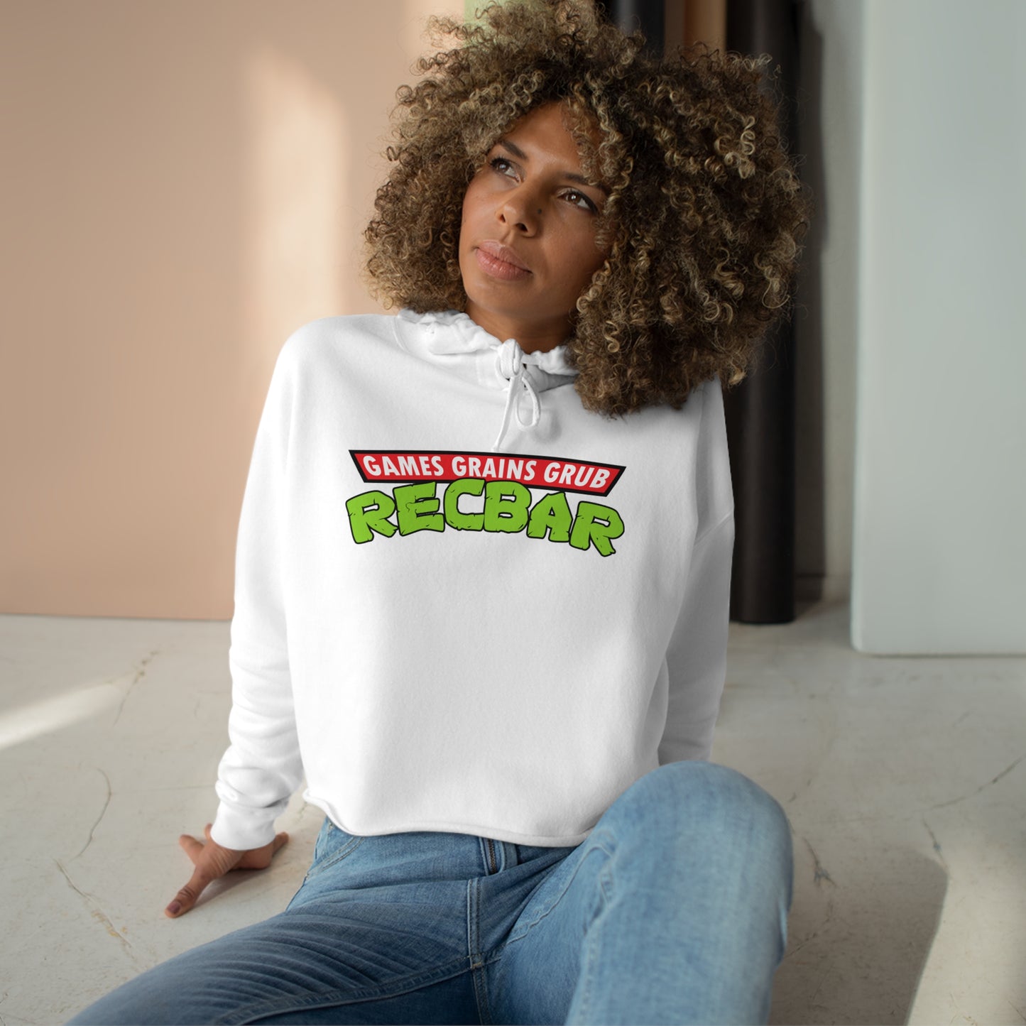 Recbar in a Halfshell Crop Hoodie