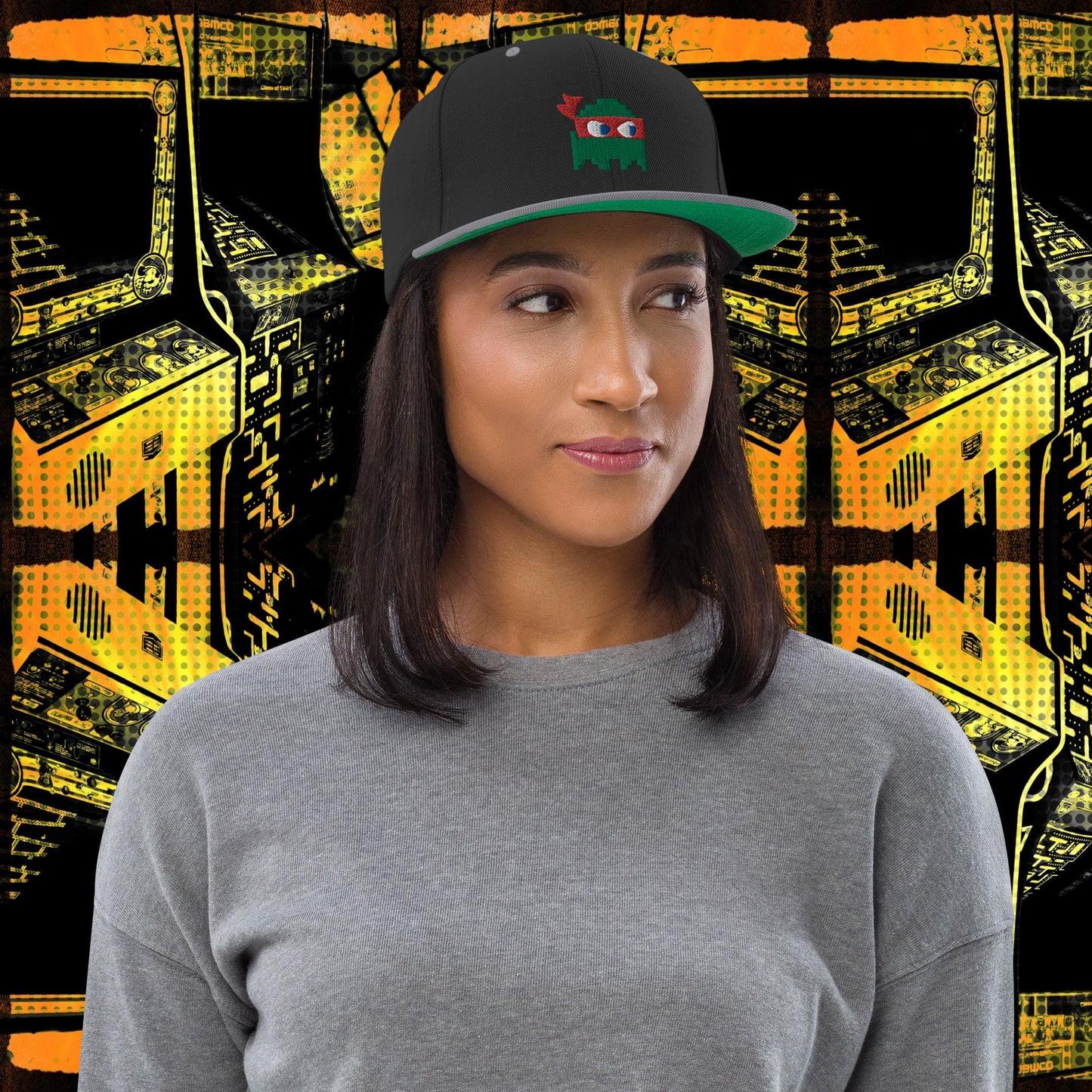 Ninja Ghost Embroidered Snapback Hat