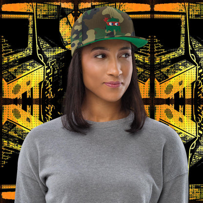 Ninja Ghost Embroidered Snapback Hat