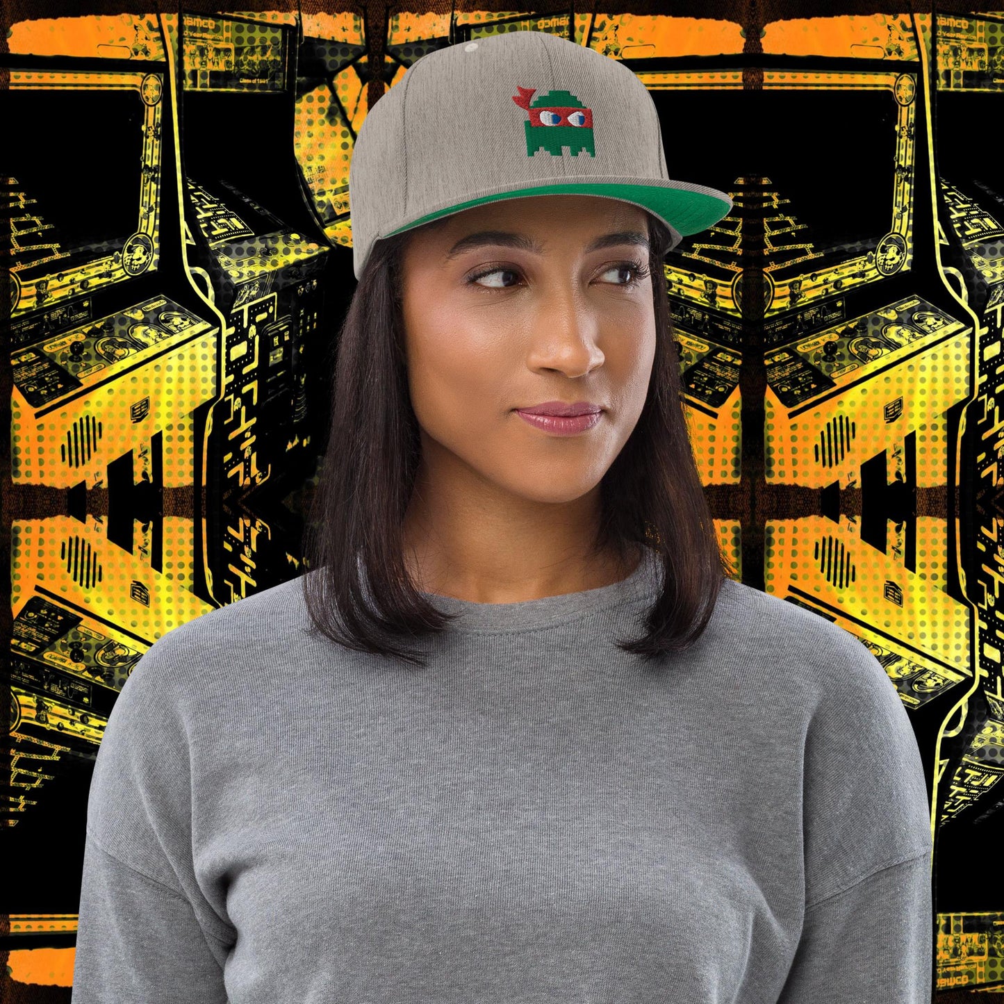 Ninja Ghost Embroidered Snapback Hat