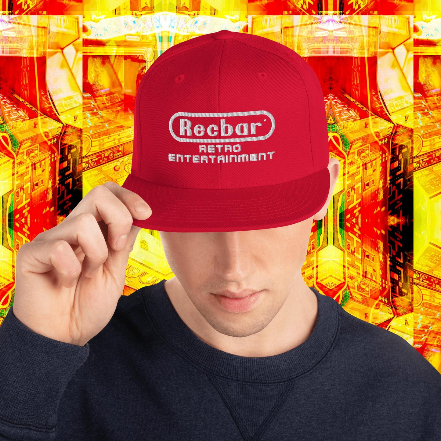 Retro Entertainment Embroidered Snapback Hat