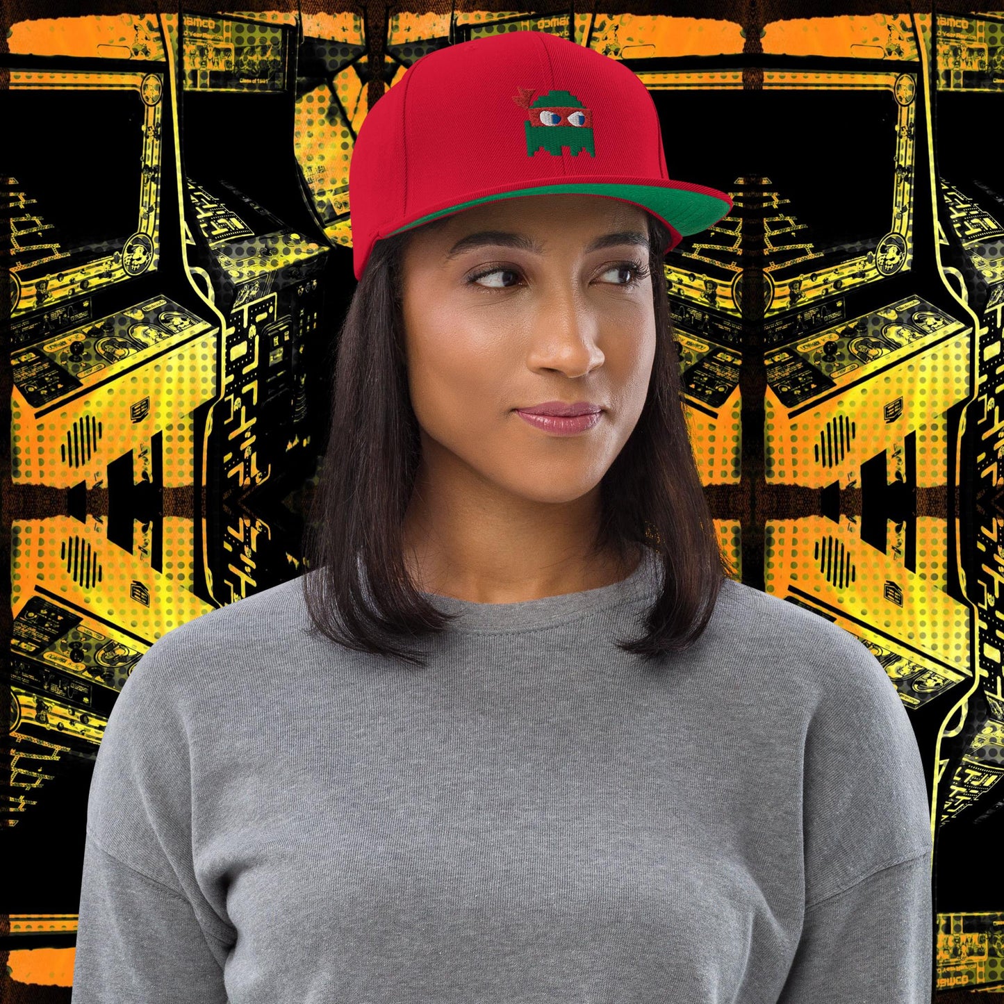 Ninja Ghost Embroidered Snapback Hat