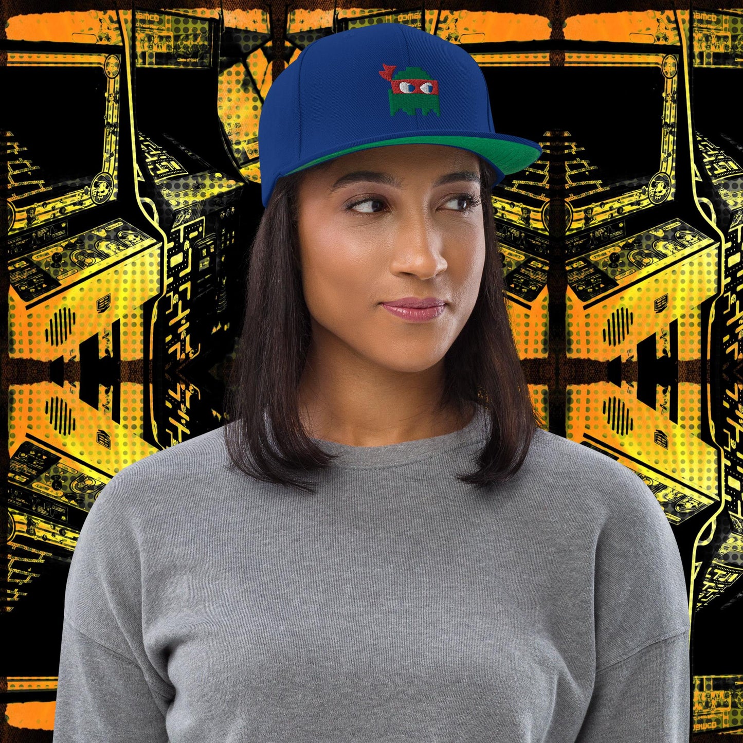 Ninja Ghost Embroidered Snapback Hat