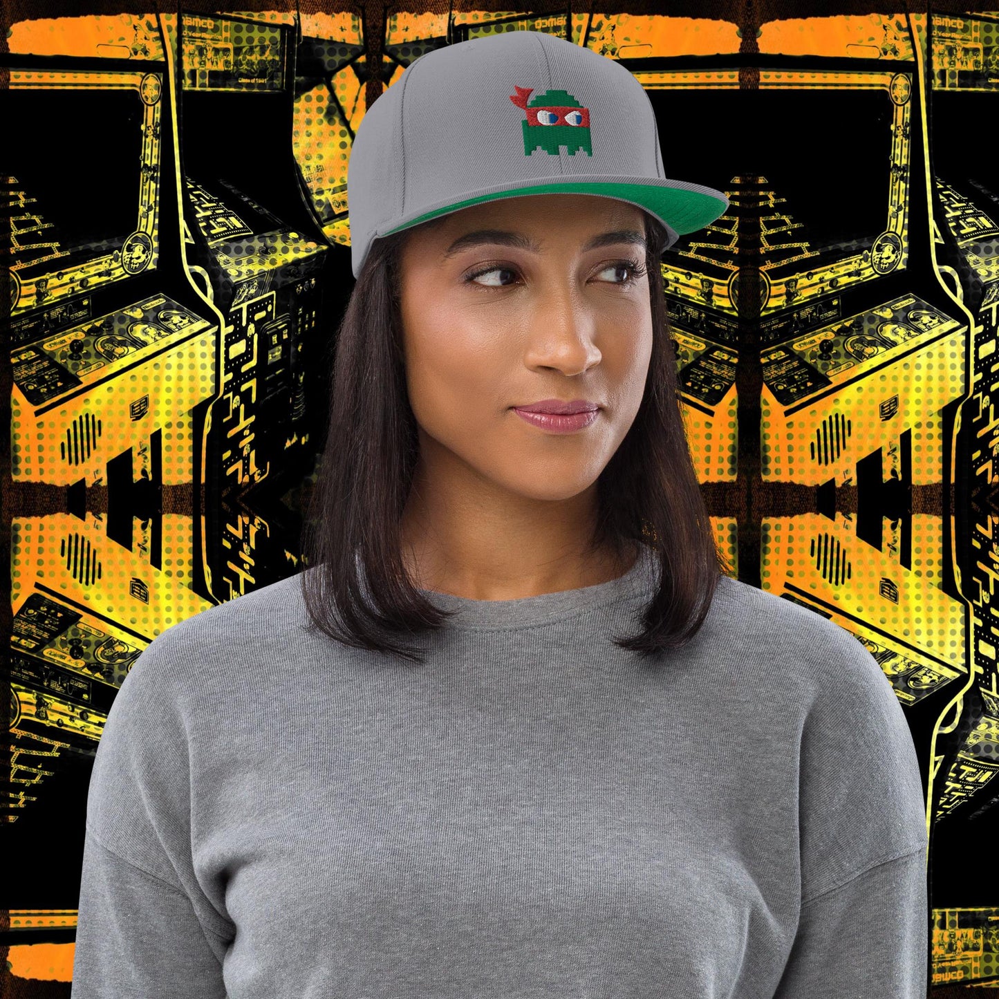 Ninja Ghost Embroidered Snapback Hat