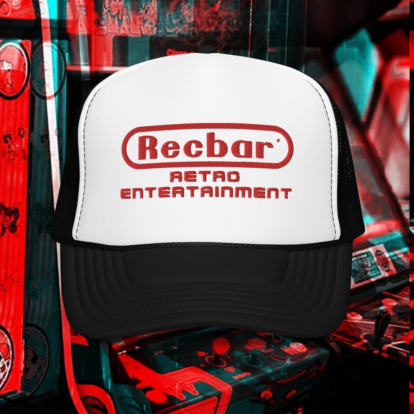 Retro Entertainment Embroidered Foam Trucker