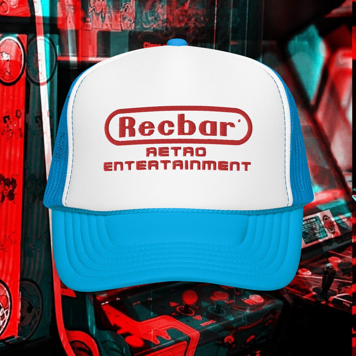 Retro Entertainment Embroidered Foam Trucker
