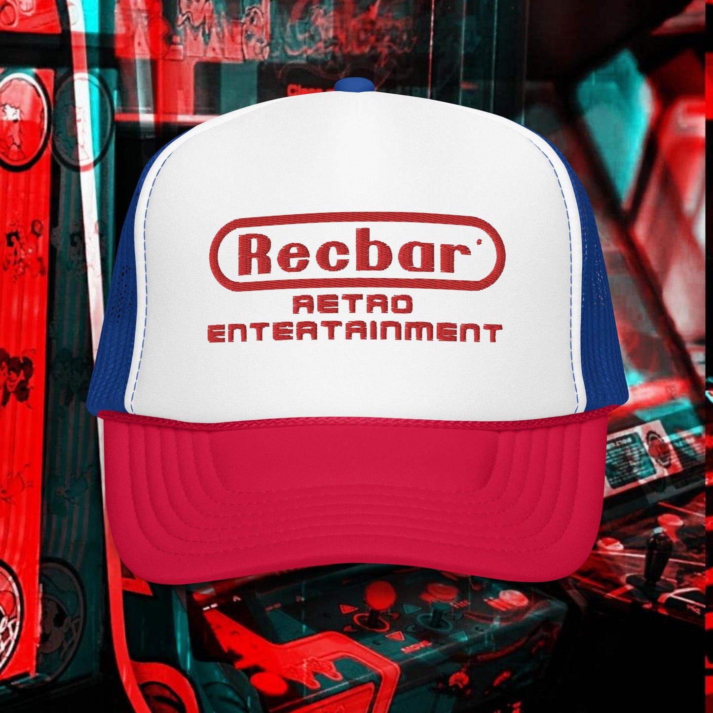 Retro Entertainment Embroidered Foam Trucker